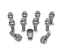 H&R Wheel bolt Set Round-Head with movable cone R14 M14x1.50 - Length 40mm - 10 pcs. (e.g. compatible with Audi Q3, Q5) - incl. wheel-locks