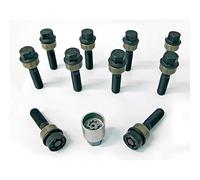 H&R Wheel bolt Set Round-Head with movable cone R14 M14x1.50 - Length 49mm - 10 pcs. (e.g. compatible with Porsche) - incl. wheel-locks