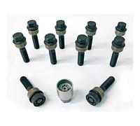 H&R Wheel bolt Set Round-Head with movable cone R14 M14x1.50 - Length 66mm - 10 pcs. (e.g. compatible with Porsche) - incl. wheel-locks