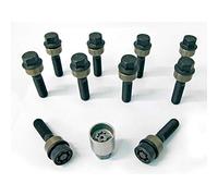 H&R Wheel bolt Set Round-Head with movable cone R14 M14x1.50 - Length 74mm - 10 pcs. (e.g. compatible with Porsche) - incl. wheel-locks