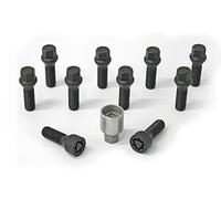 H&R Wheel bolt Set Taper-Head M14x1.25 - Length 50mm - Black - 10 pcs. - incl. wheel-locks