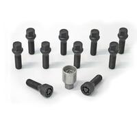 H&R Wheel bolt Set Taper-Head M14x1.50 - Length 45mm - Black - 10 pcs. - incl. wheel-locks