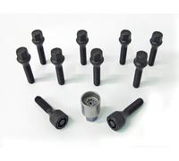 H&R Wheel Bolts + Lock 1SET Black M12x1.5x35 Cone 60 Degree B1253501SET|2