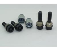 H&R Wheel Locks Wheel Lock 4 Pcs Black M14x1.5x60 Flat Nut With Cone