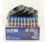 H&R DR-System Wheel spacer set 24mm per axle - Bolt pattern 5x112 - Hub 66,5mm - Bolt size M14x1,5 - compatible with Audi/Porsche/Volkswagen - Black