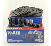 H&R DR-System Wheel spacer set 10mm per axle - Bolt pattern 4x100/108 - Hub 57,1mm - Bolt size M12x1,5 - compatible with Audi/BMW/Seat/Skoda/Volkswagen - Black