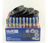 H&R DR-System Wheel spacer set 20mm per axle - Bolt pattern 5x112 - Hub 57,1mm - Version A - Bolt size M14x1,5 - compatible with Audi/Ford/Seat/Skoda/Volkswagen - Black