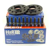 H&R DR-System Wheel spacer set 20mm per axle - Bolt pattern 5x112 - Hub 57,1mm - Version A - Bolt size M14x1,5 - compatible with Audi/Ford/Seat/Skoda/Volkswagen - Black