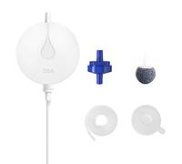 H&RB Aquarium Air Pump Super Quiet <30Db Mini Piezo Air Pump for Fish Tanks Up To 50L with Check Valve Bubble Stone Air Tube