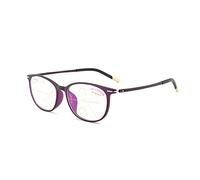 H&RB Progressive Multi-Focus Reading Glasses for Men And Women, Automatically Adjust The Degree of Distance Far And Near Dual-Use Automatic Zoom,Purple,+2.0