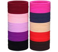 H&S 100 Hair Bands 4mm Hair Ties Bobbles Elastics Hairbands Ponytail Holders No Metal Colourful Accessories for Women Girls Kids Men Thick Hair Black Multicolour - Hair Bobble - Strong Hair Bands