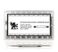 H&S 360pcs Watch Strap Pins & Spring Bars Link Removal Tool Kit, 8-25mm Stainless Steel Pin Remover for Watch Repair - Spring Bar Tool