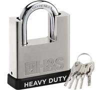 H&S 5 Keys 60mm Heavy Duty Padlock - Warehouse Container Garage Shutter Gate Chain Shed Lock - Padlocks with Keys - Locks - Locker Padlocks - Pad Lock
