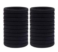 H&S 50 Hair Bands, Hair Bobbles Elastic Ties Hairbands Ponytail Holders for Women Girls Kids Men Thick Hair Black