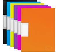 H&S A4 Display Folders - Set of 6 - Presentation Folder with 30 Plastic Sleeves - Document Display Book with Pockets - Assorted Colours - Black, Blue, Purple, Yellow, Orange, Pink