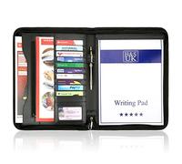 H&S A4 Zipped Conference Folder Business Faux Leather Document Case Bag Portfolio Folder - Leather Folder - Document Folder - A4 Business Organiser - Work Folder Leather Organiser A4 Zipped