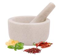 H&S Pestle and Mortar Set Premium Marble White - 18cm(7.1") Diameter