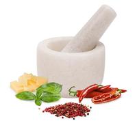 H&S Pestle and Mortar Set Premium Marble White - 8.5cm(3.3") Diameter