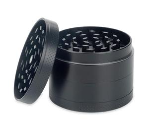 H&S Metal Herb Grinder - 4 Pieces - Fine Non-Sticky Grinder with Pollen Collector & Magnetic Lid - Aluminium Herb & Tobacco Grinder