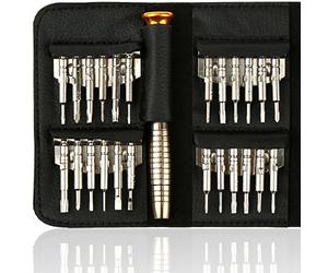 H&S Precision Screwdriver Set - Mini Glasses Screwdriver - Use it for Watch Sunglasses PC Computer Laptop Glasses Tightening Jewellery - Micro Screwdrivers Set with 24 Bits