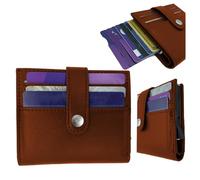 H&S Professional Pop-Up Card Holder Leather Wallet RFID NFC Blocking Slim Minimalist Design Coins Pocket Button Lock Premium Quality Secure Men's Minimal Wallet