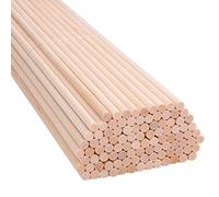 H&S Unfinished Natural Wooden Sticks, Wood Dowel Rods, 100pcs 15cm x 4mm for Craft & DIY Projects - Wooden Dowels - Dowling Rods
