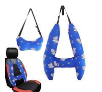 H-Shape Car Pillow Sleeping Head Support, Car Headrest Pillow | Portable Travel Kids Pillow Cute Print Travel Lumbar Pillow Cushion To Support Head And Body Neck Pillows For Sleeping Travel
