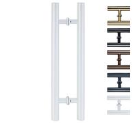 H Shape Door Pull Handle Diameter 38mm/1.5in, Heavy Duty Square Sliding Door Handle Pipe, Door Grab Bar Pole for Bath Bank Office Shopping Mall Hotel (Color : Dark Grey,