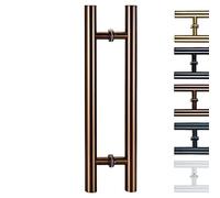 H Shape Door Pull Handle Diameter 38mm/1.5in, Heavy Duty Square Sliding Door Handle Pipe, Door Grab Bar Pole for Bath Bank Office Shopping Mall Hotel (Color : Dark Grey,
