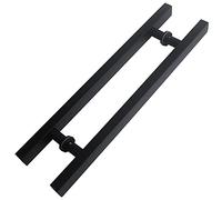 H Shape Double Sided Stainless Steel Door Handle, Square Sliding Barn Door Pull Push for Shower Glass Kitchen