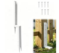 H-Shape Fence Post Repair Stake, Heavy Duty Galvanized Steel Fence Post Anchor Kit, Ground Spike for Stabilize Tilted Wooden Posts, with Mounting Screws for Yard Farm Garden, 1 Pack