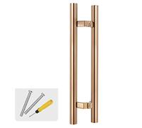 H Shape Stainless Steel Sliding Barn Door Pull Handle, Modern Exterior Push/Pull Bar, 120cm/47inch-90cm, Includes Fittings, Stylish Pink Finish