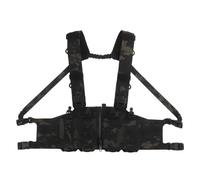H-Shape Strap Chest Rig Zipper Connection Fixed Quick Rlease, MOLLE Travel Pack Vest with 4 Mag Pouch, for Men Women Adult Sports Workouts Cycling Running(BCP)