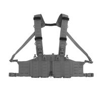 H-shape Strap Chest Rig Zipper Connection Fixed Quick Rlease, MOLLE Travel Pack Vest With 4 Mag Pouch, For Men Women Adult Sports Workouts Cycling Running(WG)
