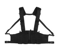 H-shape Strap Chest Rig Zipper Connection Fixed Quick Rlease, MOLLE Travel Pack Vest With 4 Mag Pouch, For Men Women Adult Sports Workouts Cycling Running(BK)