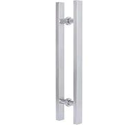 H Shaped Barn/Door Handle Set,50/60/80/100/120cm Extra Long Gold Stainless Steel Push Pull Door Handle,Barn Door Handle for Wooden/Glass/Metal Door (Color :Shiver,Size :5