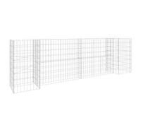 H-Shaped Gabion Planter Outdoor Gabion Basket Patio Wall Pot Steel Wire vidaXL