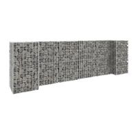 H-Shaped Gabion Planter, Steel Wire, Silver, 260 x 40 x 80 cm