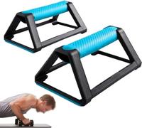 H-Shaped Push Up Stands with Cushioned Handles, Blue, 1 Pair