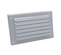 White Louvre Air Vent 6" x 3" Plastic Grille with Removable Flyscreen Cover