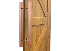 H Ssliding Barn Door Handle, Modern Stainless Steel Push Pull Door Handles for Studio/Bathroom/Office Glass Gate/Rose Gold/50Cm/19.6In
