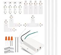H Track Lighting Rails Kit - iCreating 13ft White Track Light Tracks 3 Wire with Floating Canopy Connector, I and L Connectors for Single Circuit H Type LED Tracks Lighting Heads Fixtures
