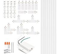 H Track Lighting Rails Kit - iCreating 26ft White Track Light Tracks 3 Wire with Floating Canopy Connector, I and L Connectors for Single Circuit H Type LED Tracks Lighting Heads Fixtures