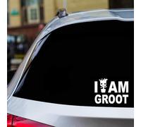H-TRADINGS I Am Groot White 4 Inches Approx Cars Pontoon,Walls Helmets,Toolbox,Laptop,Die-Cut Vinyl Stickers Decals Vans,SUV,Trucks,Windows,Bumper,Jet Ski