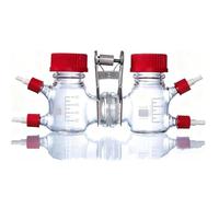 H-Type Dual-Cell High Borosilicate Glass Reactor, 100ML Electrochemical Reaction Chamber, With Proton Exchange Membrane & Tower Port, For Lab Fluid Experiments