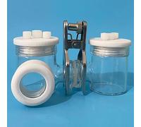 H-Type Quartz Membrane Electrolyzer with Exchangeable Exchange Membrane - 50ml, 100ml, 200ml, 300ml Options(50ml-50ml)