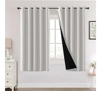 H.Versailtex 100% Blackout Cream Natural Curtains, Thermal Insulated & Warm Protecting, Eyelet for Living Room, Bedroom, 66 x 54 Inch, 2 Panels
