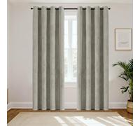 H.Versailtex 100% Blackout Curtains for Bedroom - Thermal Eyelet Curtains Window Treatments Super Soft Ring Top Living Room Curtain & Drapes W66x L90 Inch, 2 Panels, Pumice Stone