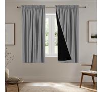 H.Versailtex 100% Blackout Curtains for Bedroom Thermal Insulated Curtains & Drapes for Living Room Black out Window Curtain Pencil Pleat Back Tab Rod Pocket, W46 X L72Inch, 2 Panels, Dove Grey