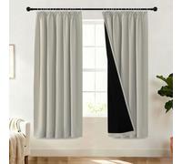 H.Versailtex 100% Blackout Curtains for Living Room Thermal Insulated Curtain for Bedroom Privacy Curtain Drapes for Kitchen Dining Room Pencil Pleat, W66 X L72Inch, 2 Panels, Pumice Stone